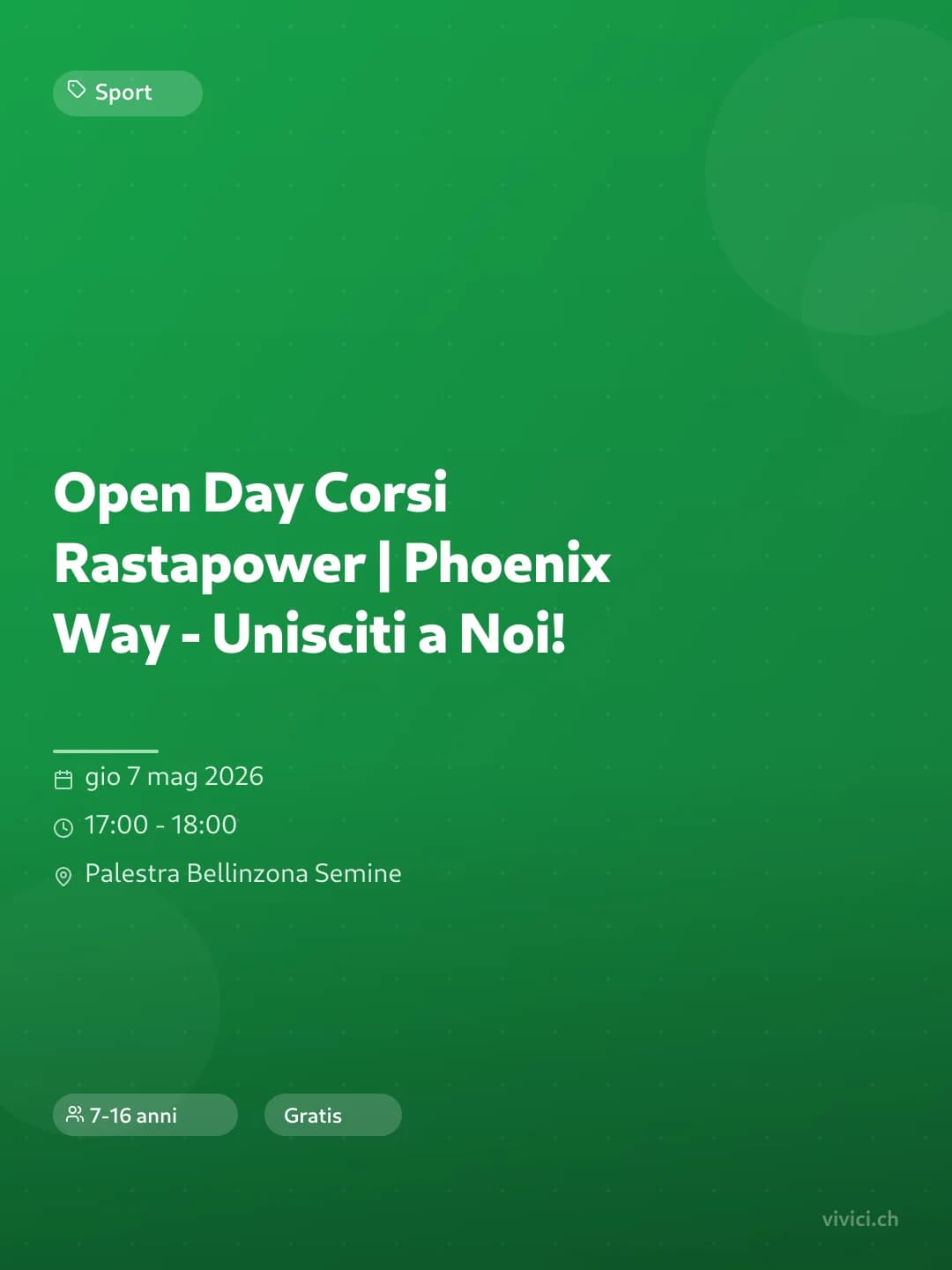 Open Day Corsi Rastapower | Phoenix Way - Unisciti a Noi!