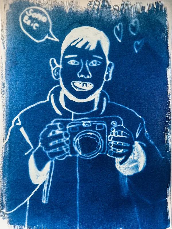 Il mio ritratto in blu — Laboratorio di cianotipia